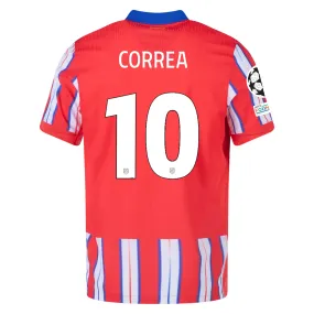 Nike Atletico Madrid Authentic Angel Correa Home Jersey w/ Champions League Patches 24/25 (Hyper Royal/Light Crimson/White)