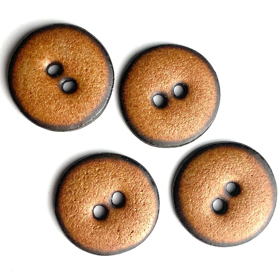 Nutmeg/Black Ceramic 1" Buttons Round 2-Hole #RN-NLR