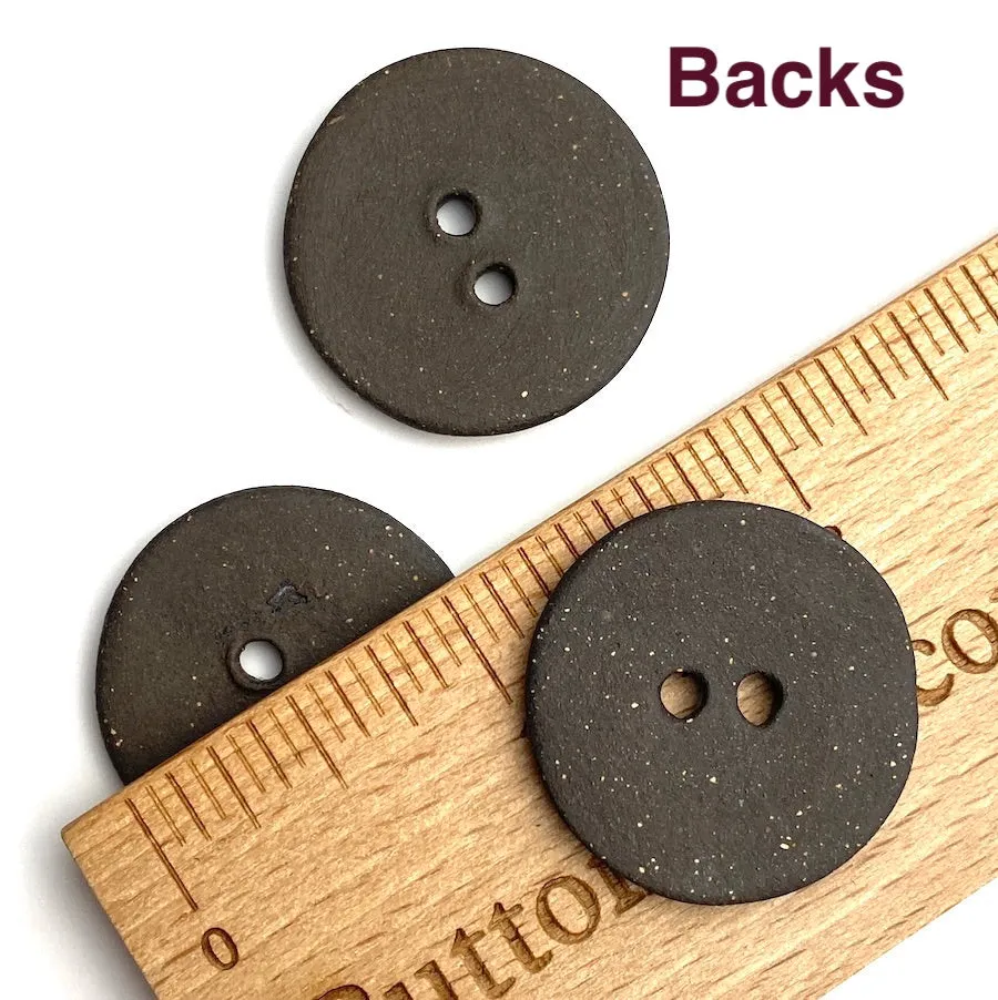 Nutmeg/Black Ceramic 1" Buttons Round 2-Hole #RN-NLR