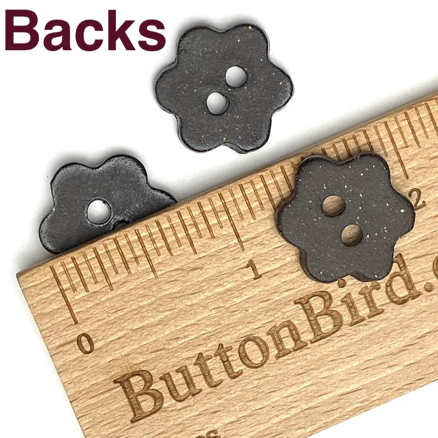 Nutmeg/Black Ceramic 3/4" Flower Buttons 2-Hole #RN-NSFL