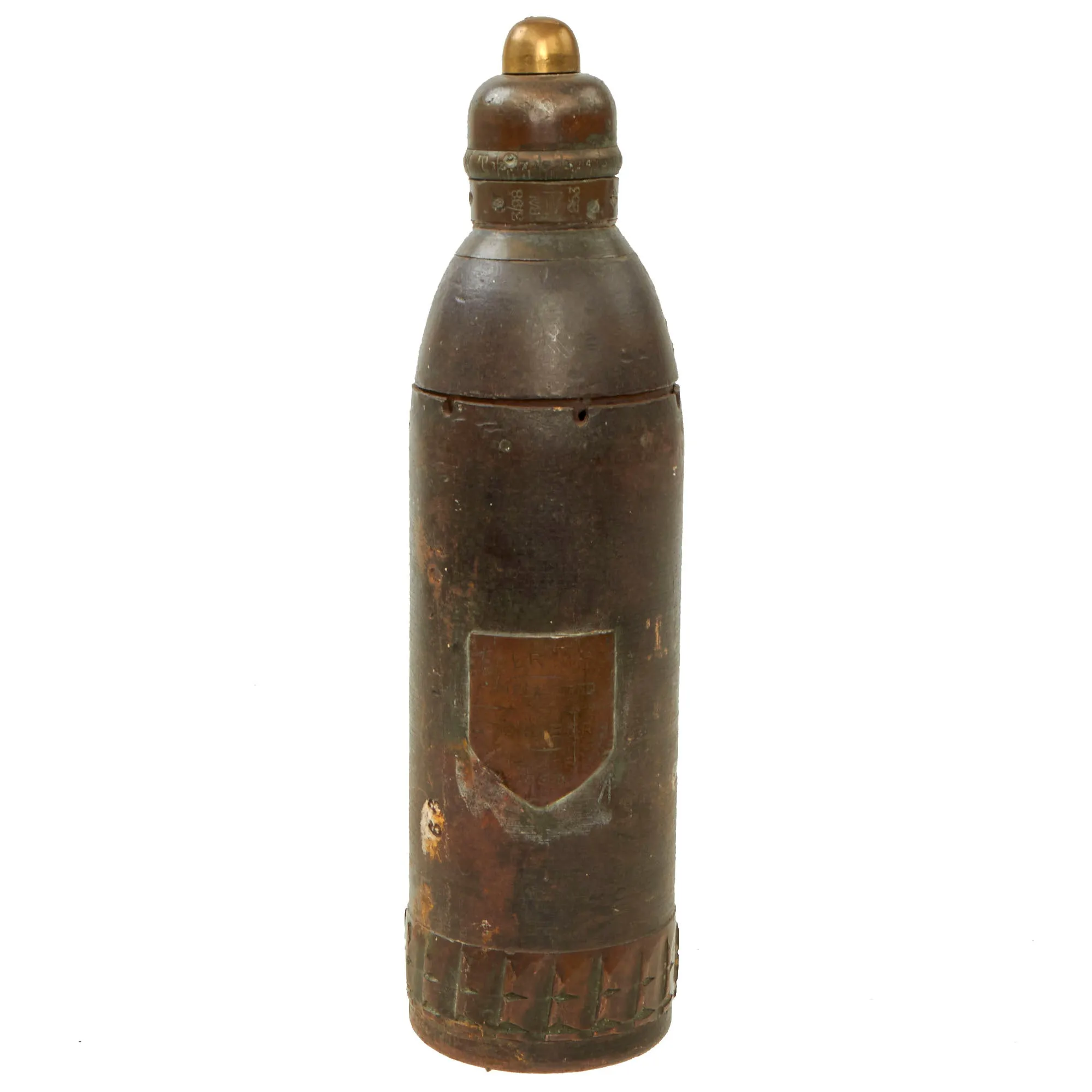 Original British Boer War Inert BL 15-Pounder Gun Shrapnel Projectile “Fired At Stormberg” - As Featured In Book “Trench Art, An Illustrated History” Page 20