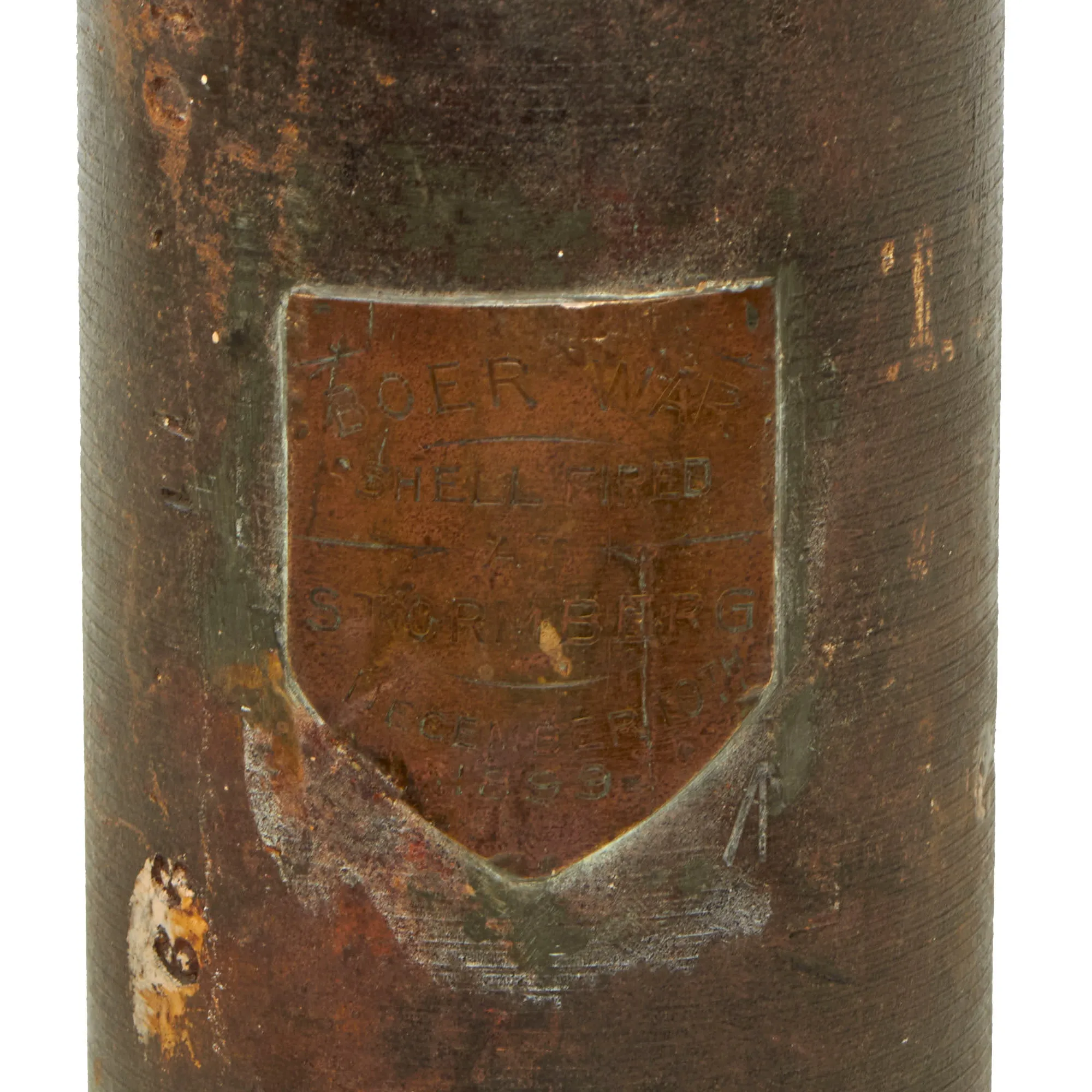 Original British Boer War Inert BL 15-Pounder Gun Shrapnel Projectile “Fired At Stormberg” - As Featured In Book “Trench Art, An Illustrated History” Page 20