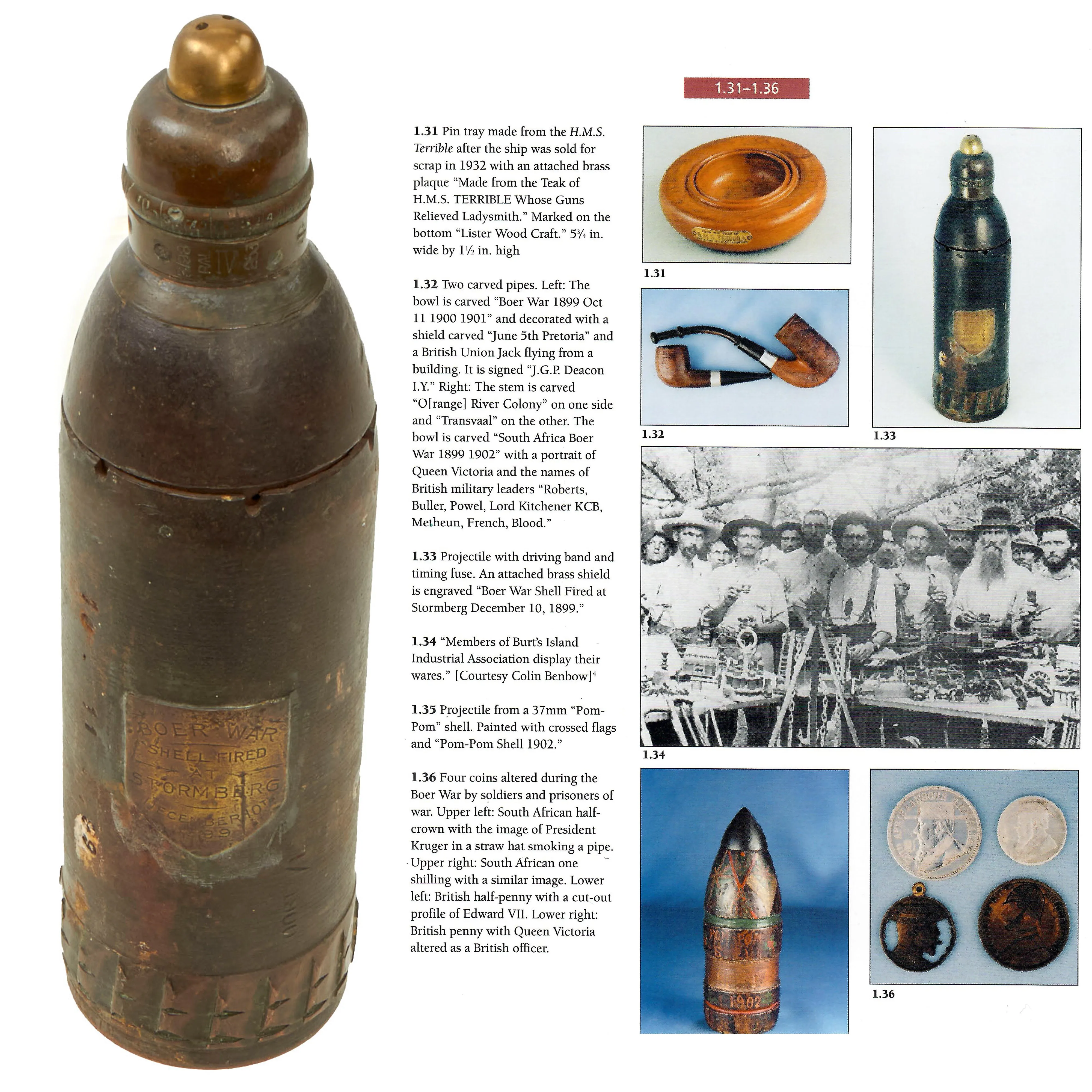 Original British Boer War Inert BL 15-Pounder Gun Shrapnel Projectile “Fired At Stormberg” - As Featured In Book “Trench Art, An Illustrated History” Page 20