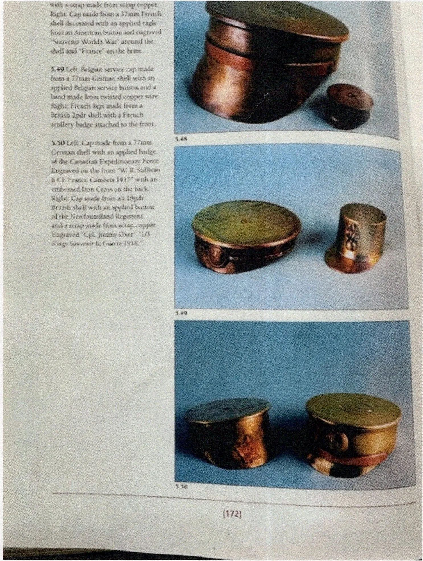 Original British WWI Trench Art Peaked Visor Cap As Featured In The Book “Trench Art, An Illustrated History” by Jane Kimball on Page 172 - Huntingdonshire Cyclist Battalion