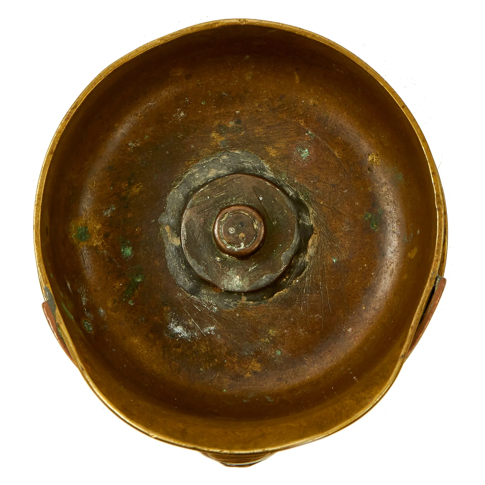 Original British WWI Trench Art Peaked Visor Cap As Featured In The Book “Trench Art, An Illustrated History” by Jane Kimball on Page 172 - Huntingdonshire Cyclist Battalion