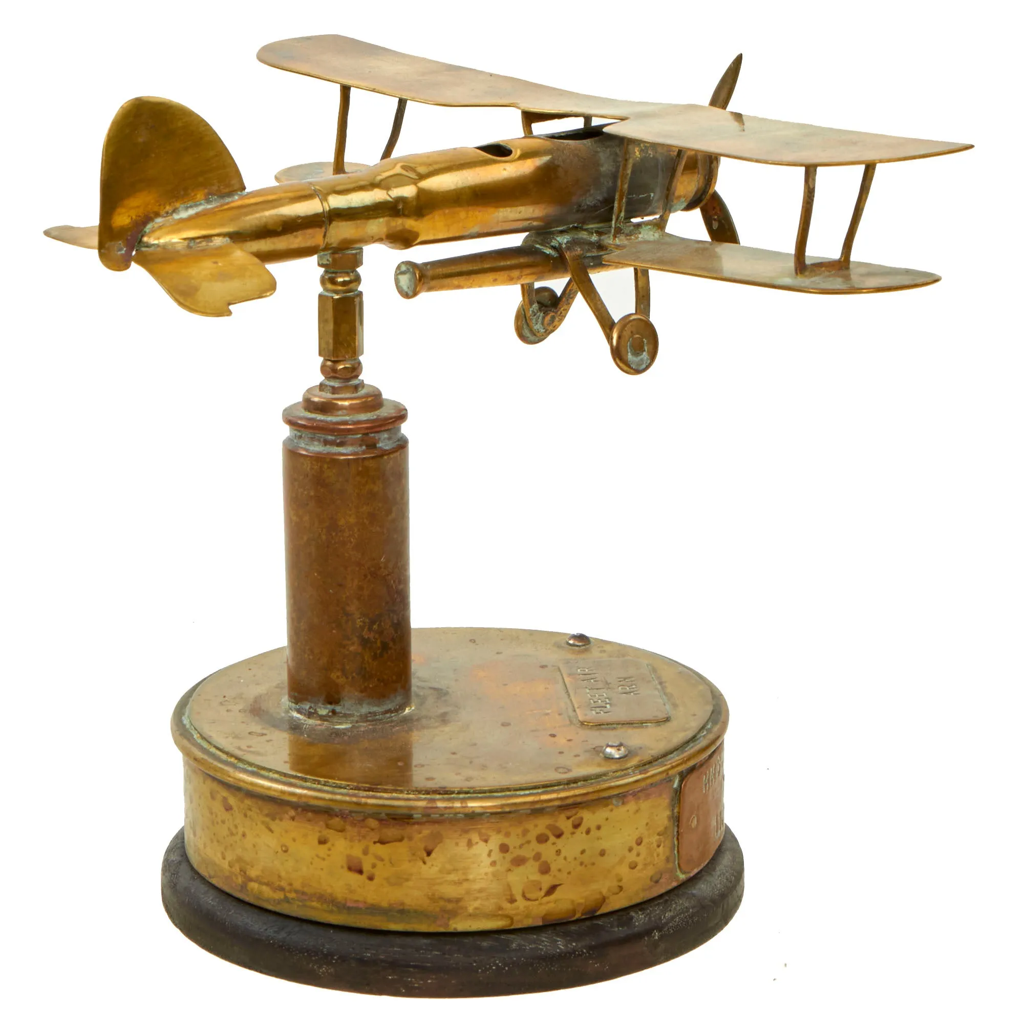 Original British WWII HMS Illustrious Royal Navy Fleet Air Arm Fairey Swordfish Biplane Torpedo Bomber Trench Art Model - Battle of Taranto Souvenir