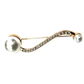 Pearl with Diamond Style Brooch