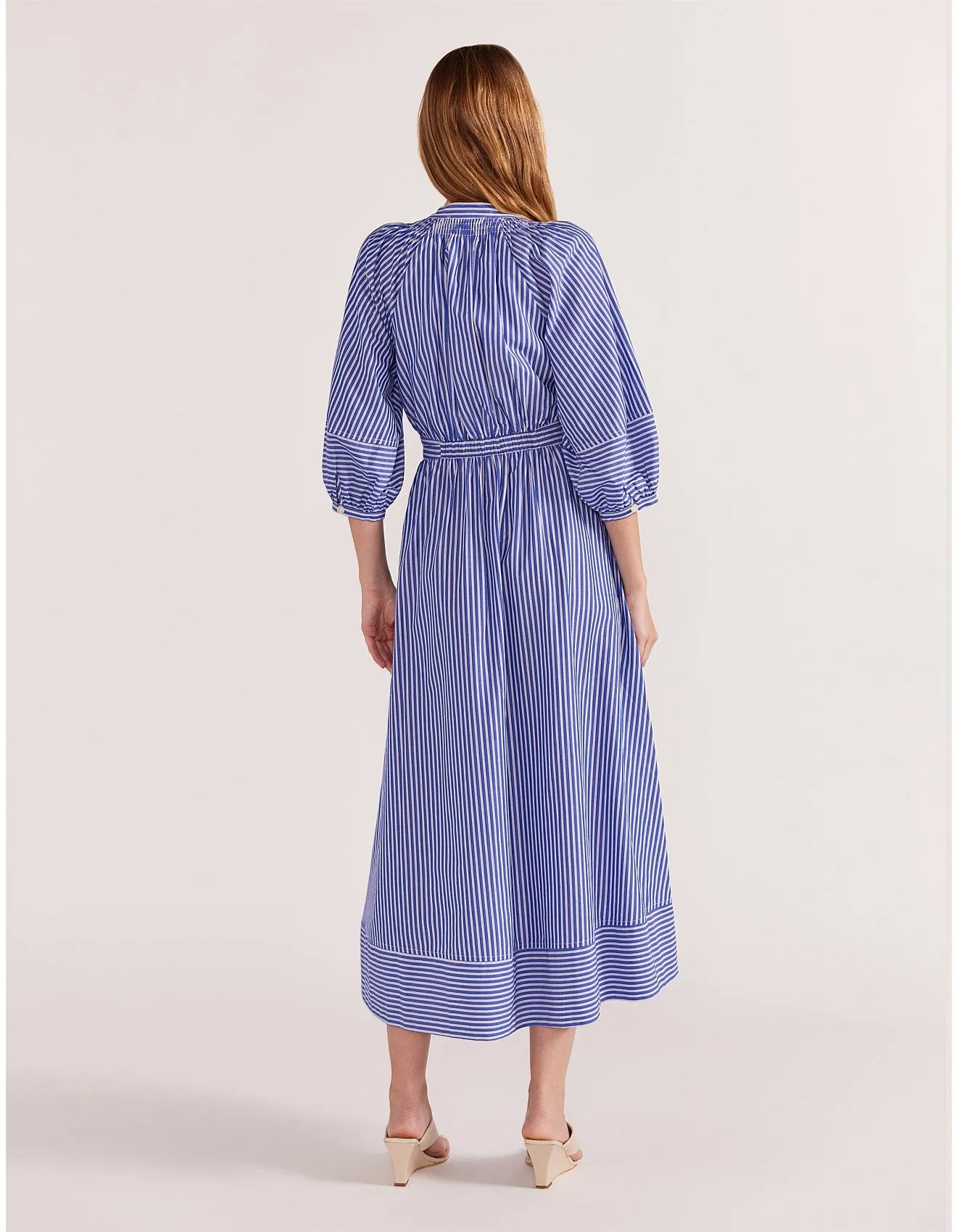 Petra Midi Dress - Blue Stripe