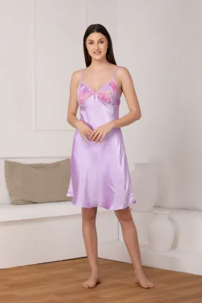 Plain satin Babydoll with chiffon robe Nightgown set