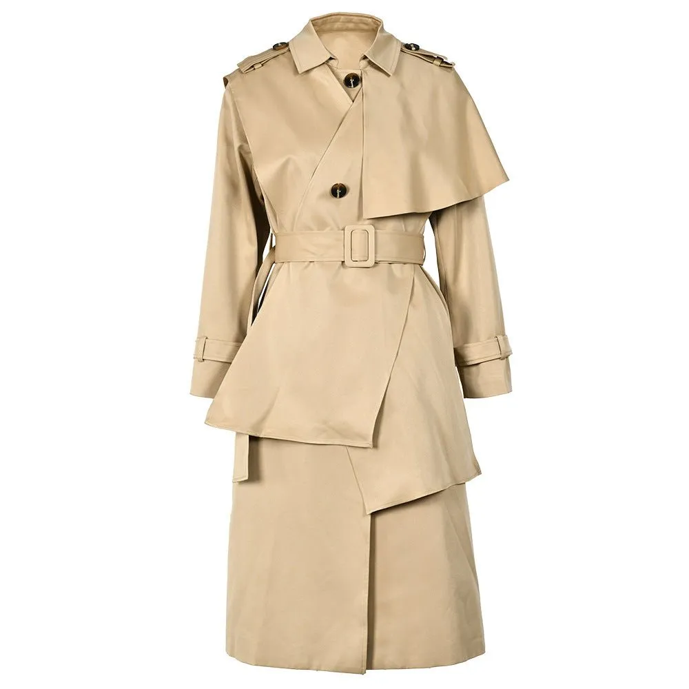 Pre Order:  Edgy Shawl Belted Trench Coat