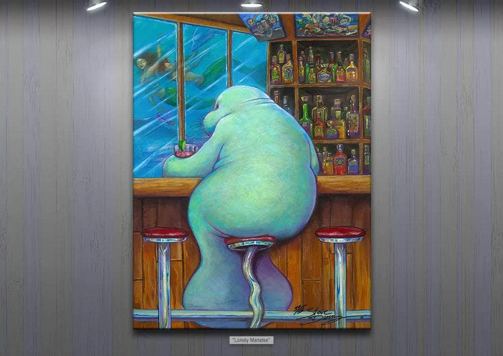 Pre-Order "Lonely Manatee" Limited Edition Canvas