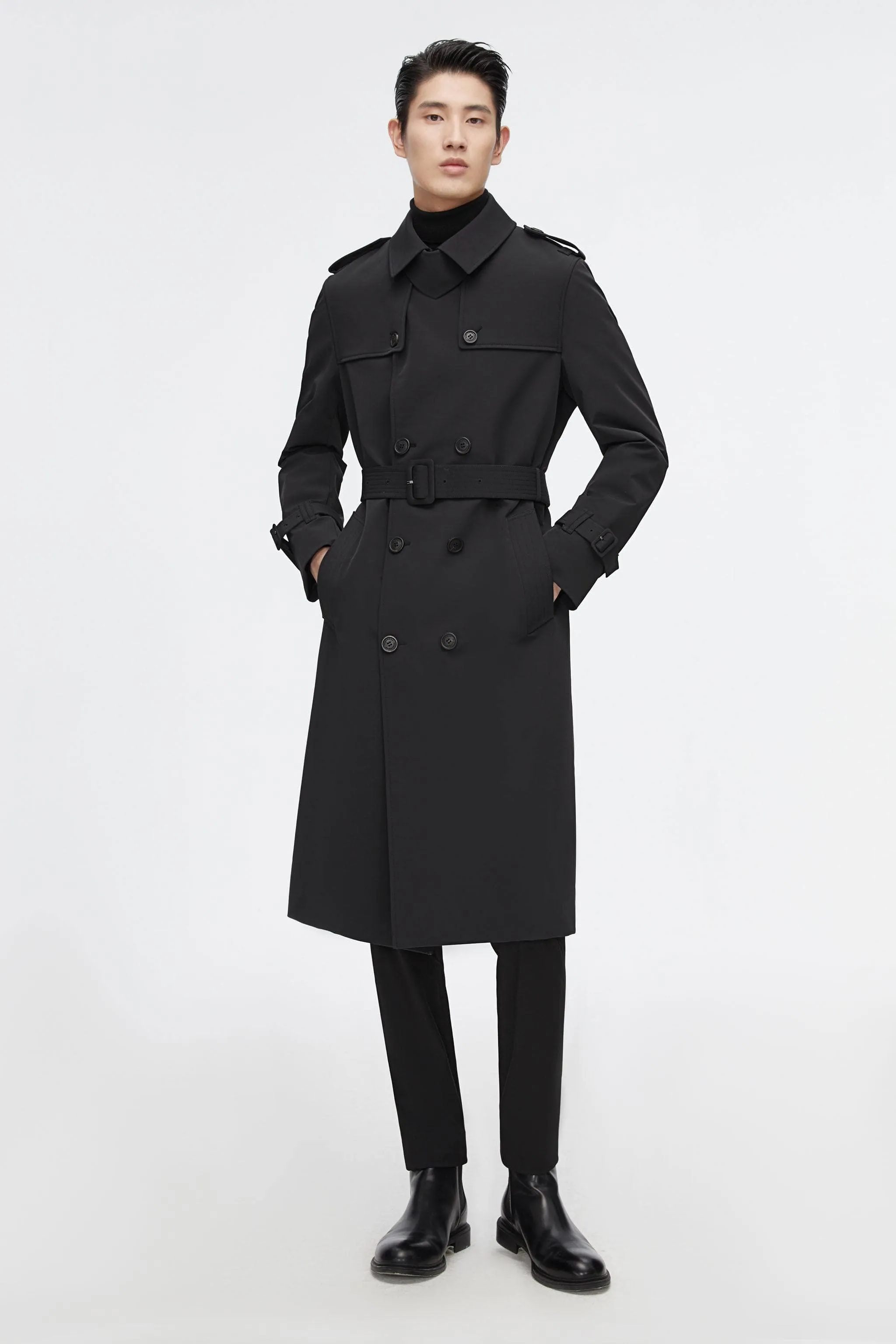 Premium Men's Goose Down Full Length Trench