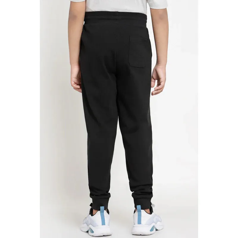 Red Tape Boys Black Solid Activewear Joggers