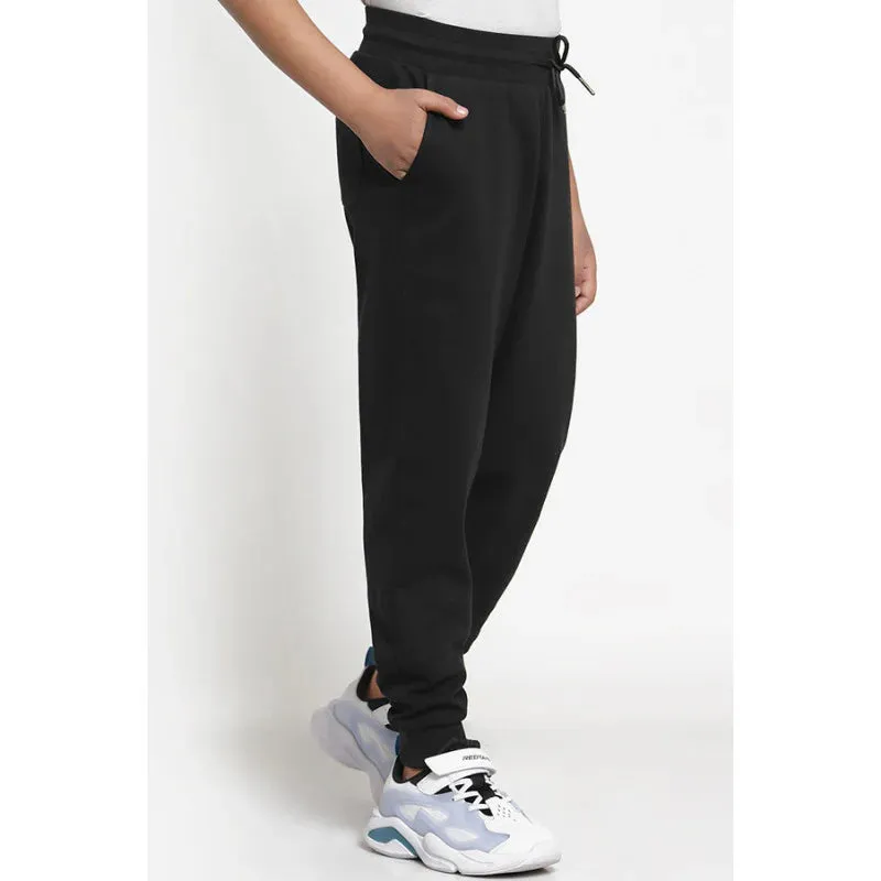 Red Tape Boys Black Solid Activewear Joggers