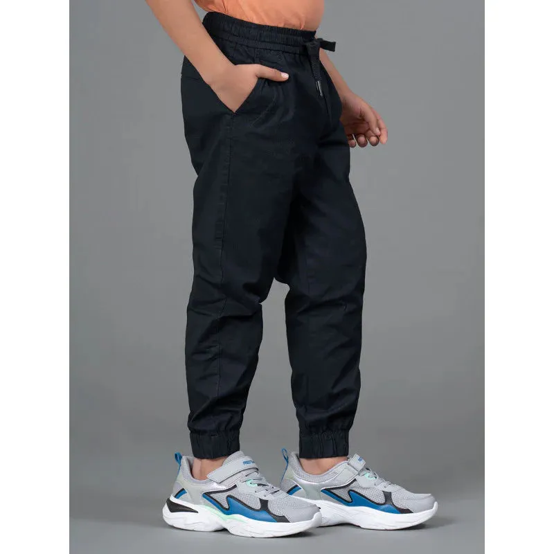 RedTape Boy's Joggers- Relaxing| Cotton| Black Color| Casual Fit| Front and Back Side Pockets.