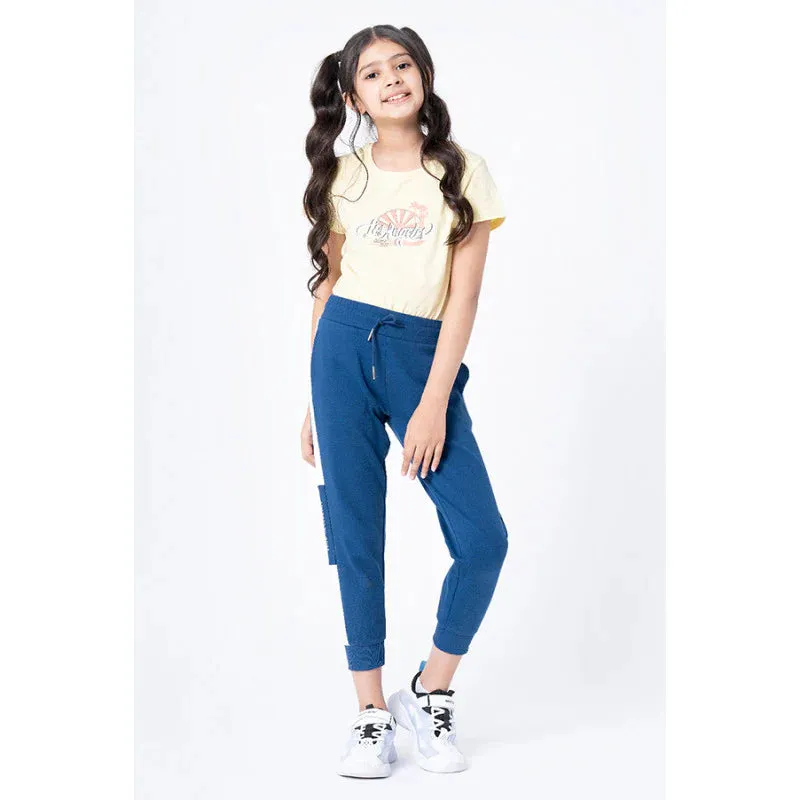 RedTape Girls Blue Color Block Jogger