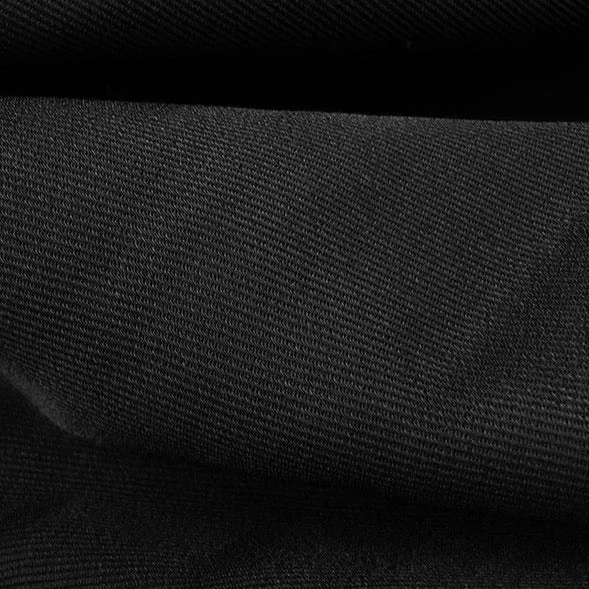 Remnant 10424, Rayon Twill Jacketing (designer deadstock), Deep Black, 75"  (2.1 yard) bolt end cut