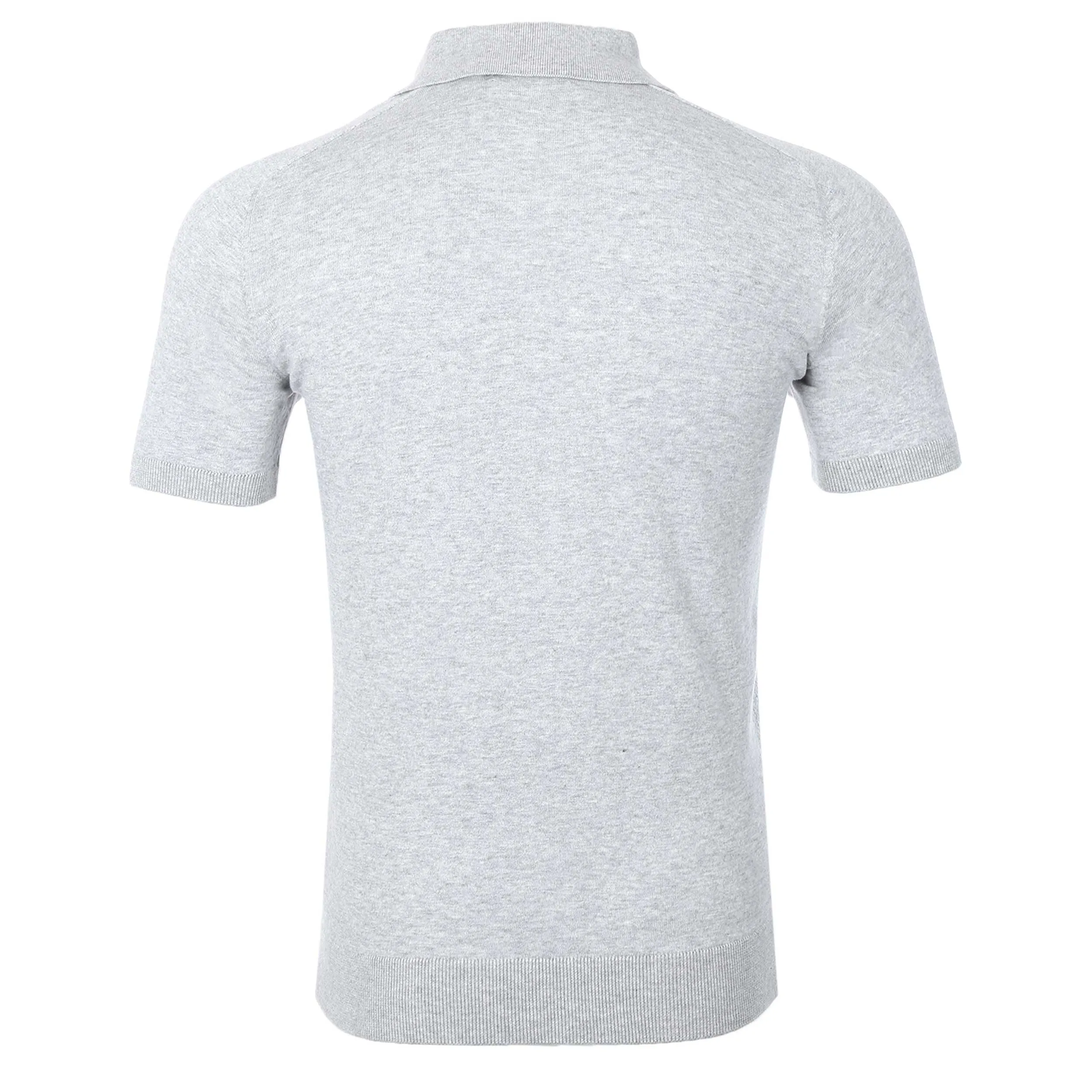 Remus Uomo Waffle Knitted Polo Shirt in Grey