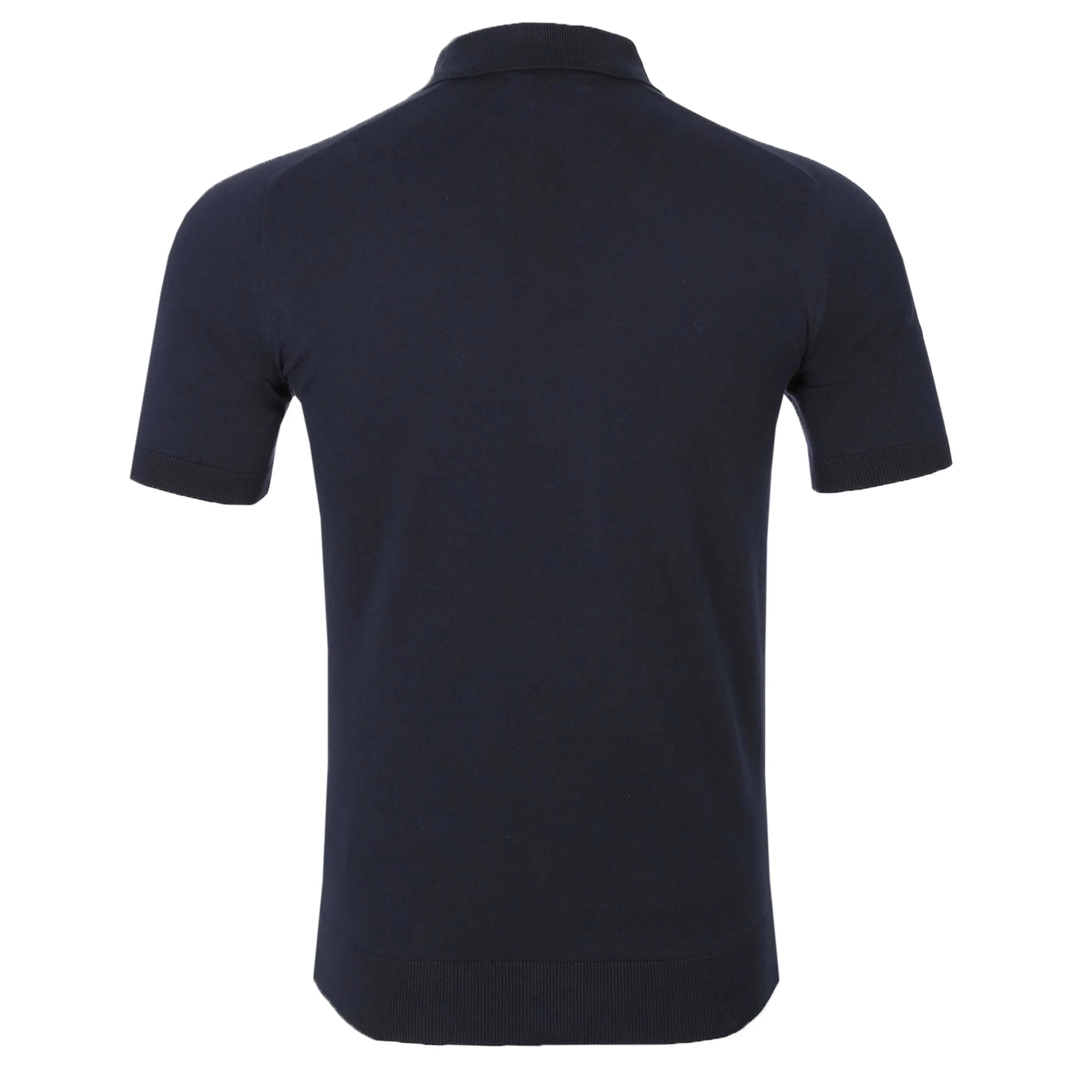 Remus Uomo Waffle Knitted Polo Shirt in Navy