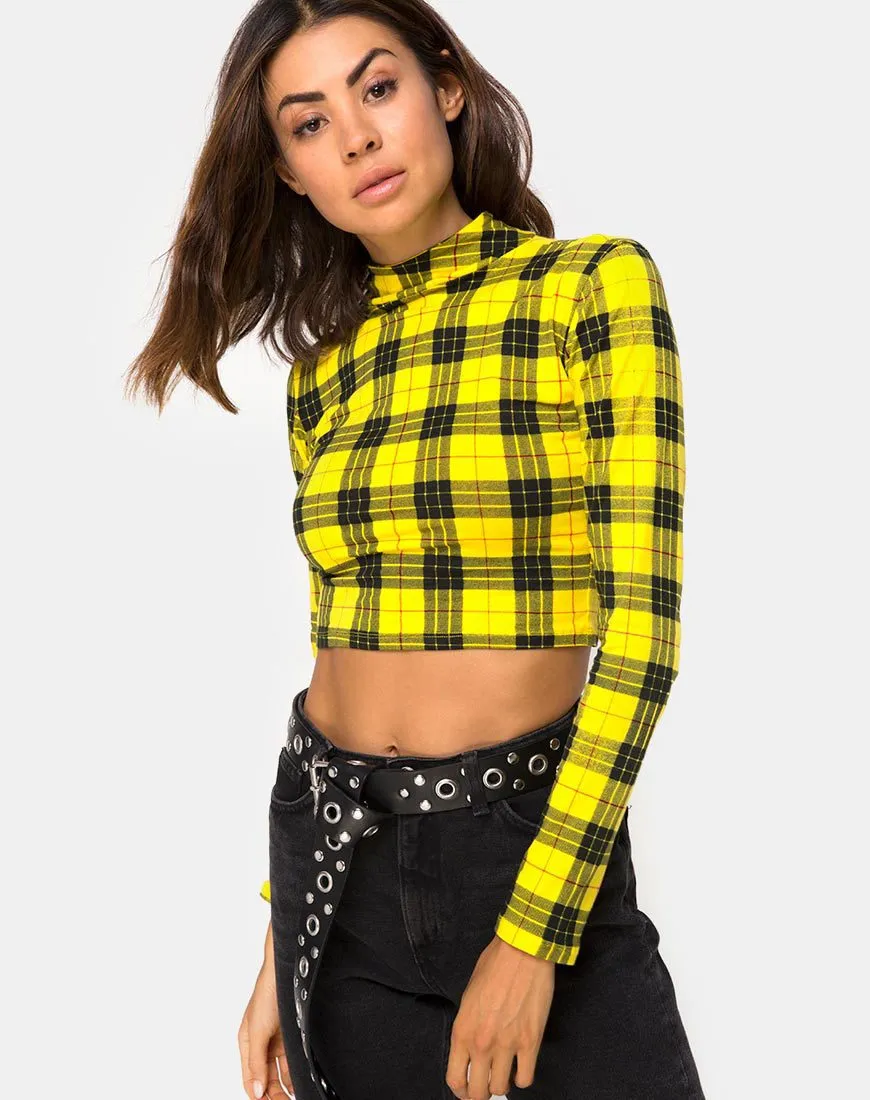 Rhala Crop Top in Winter Plaid Yellow