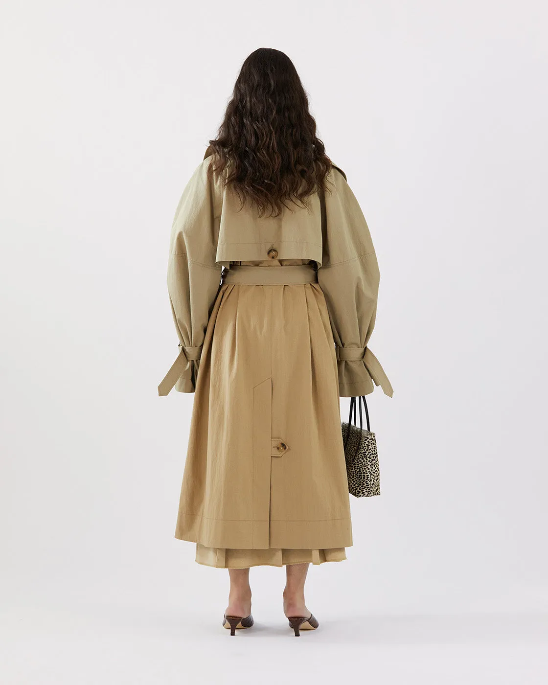 Romy Trenchcoat Cotton Blend Twill Sage