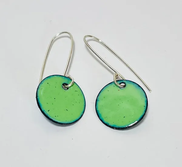 Round Enamel Earrings (Light Green)JM47