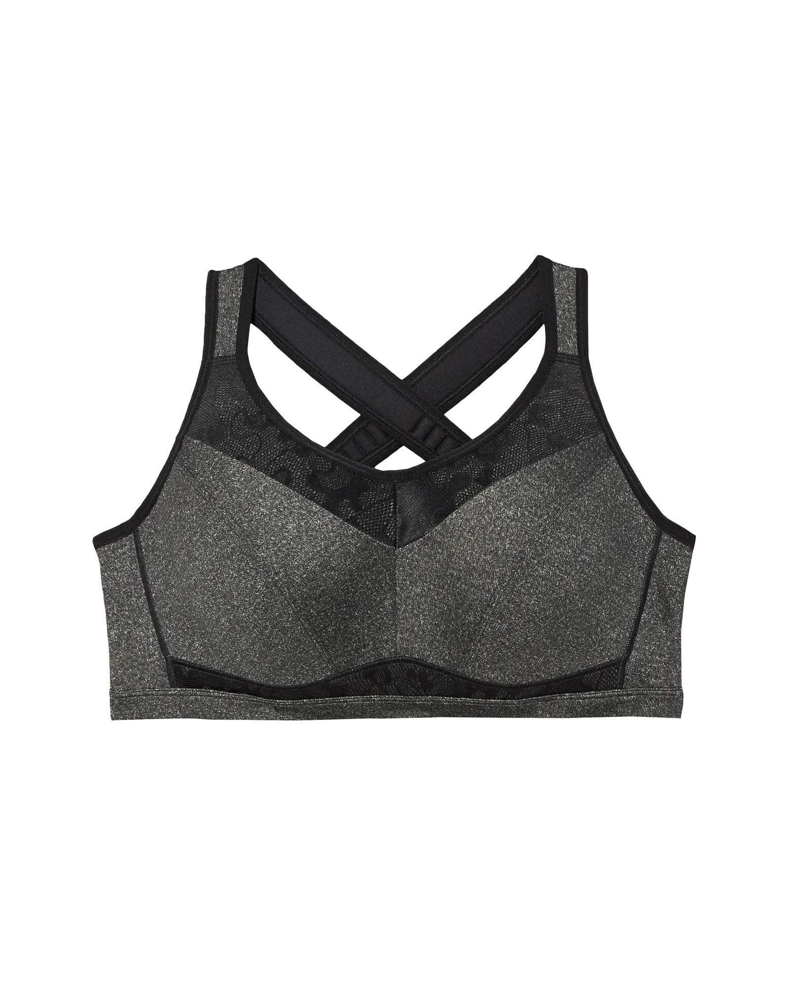 Sabine Sports Bra | Charcoal Grey / Black