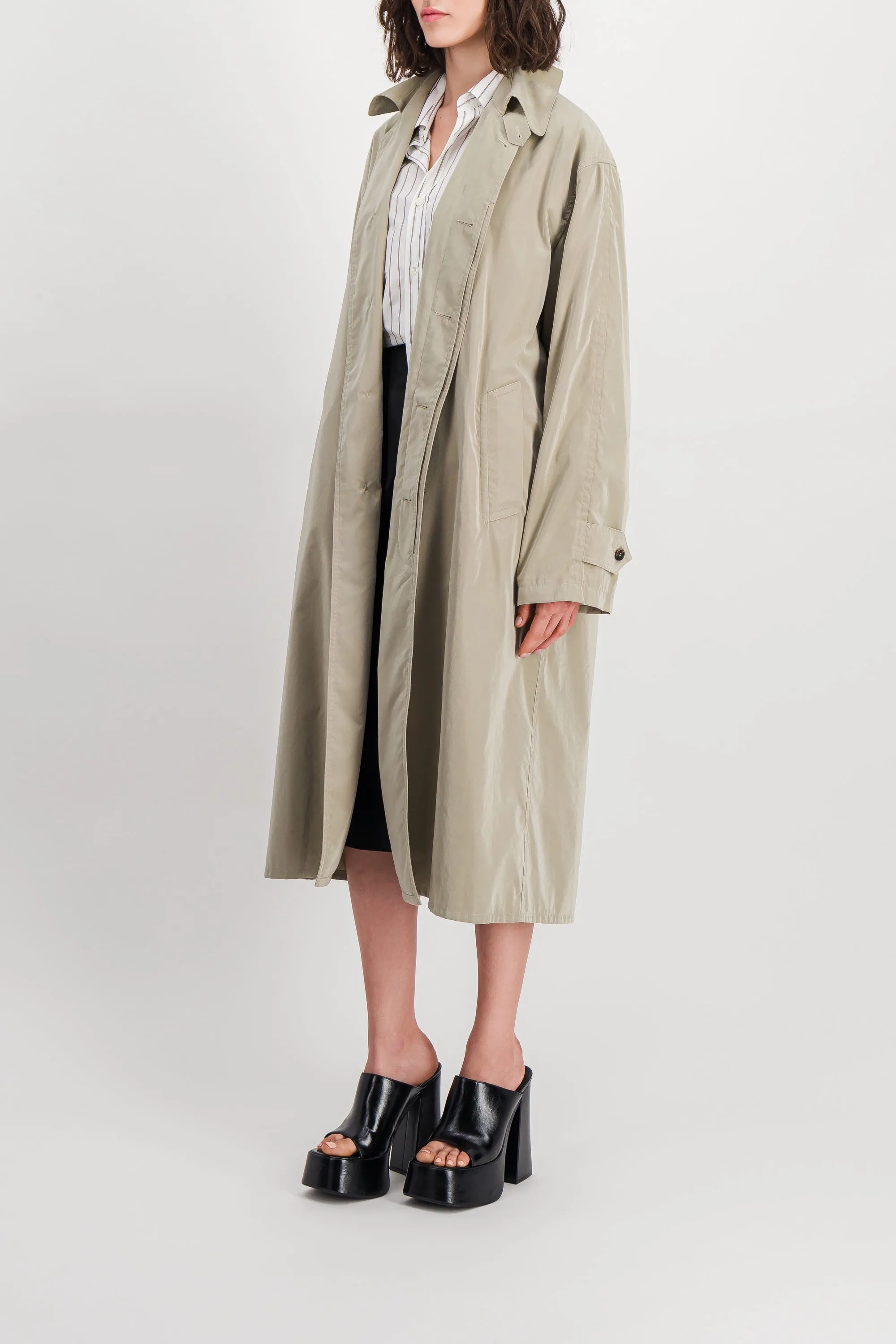 Sand fluid trench coat