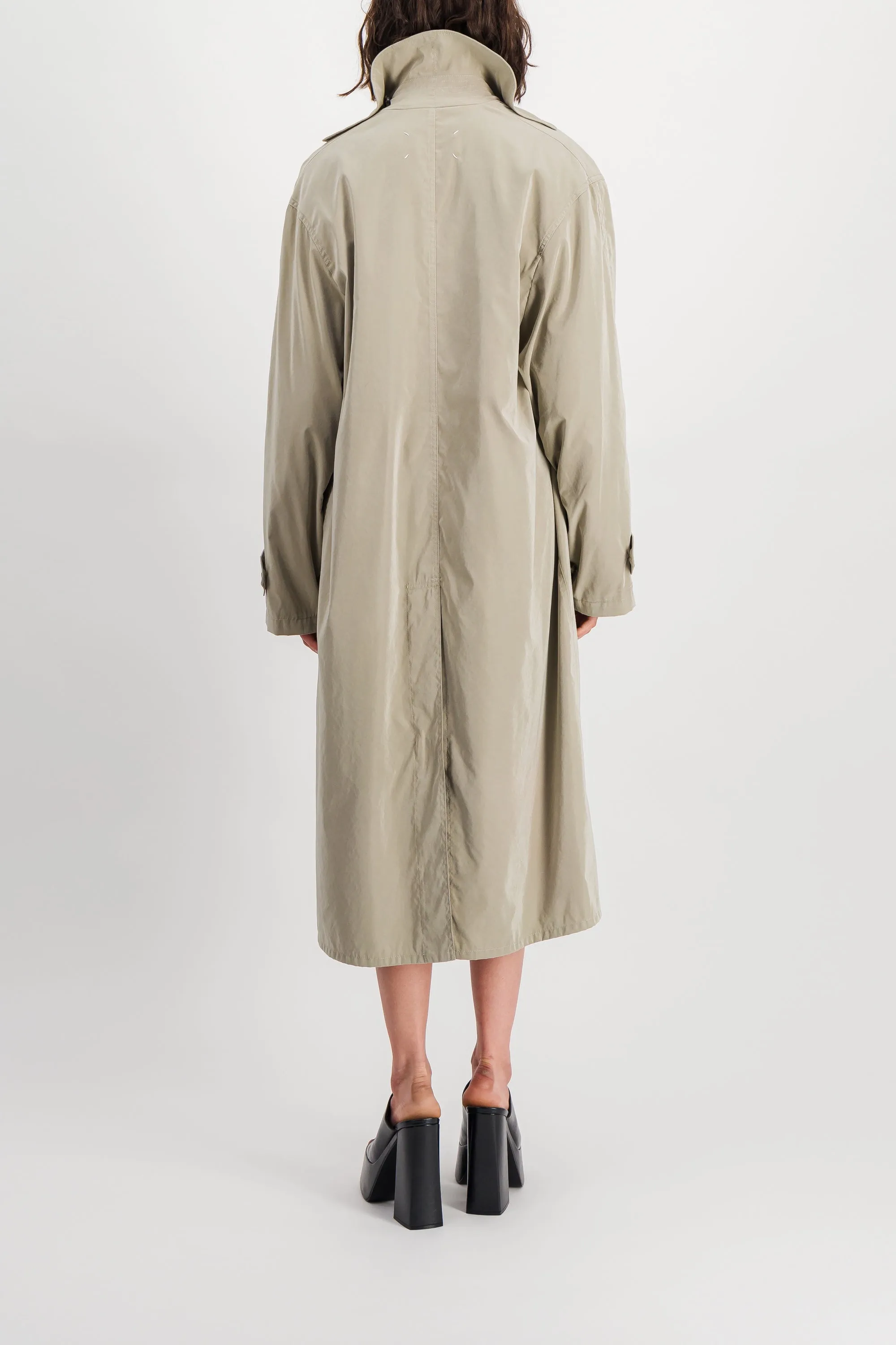 Sand fluid trench coat