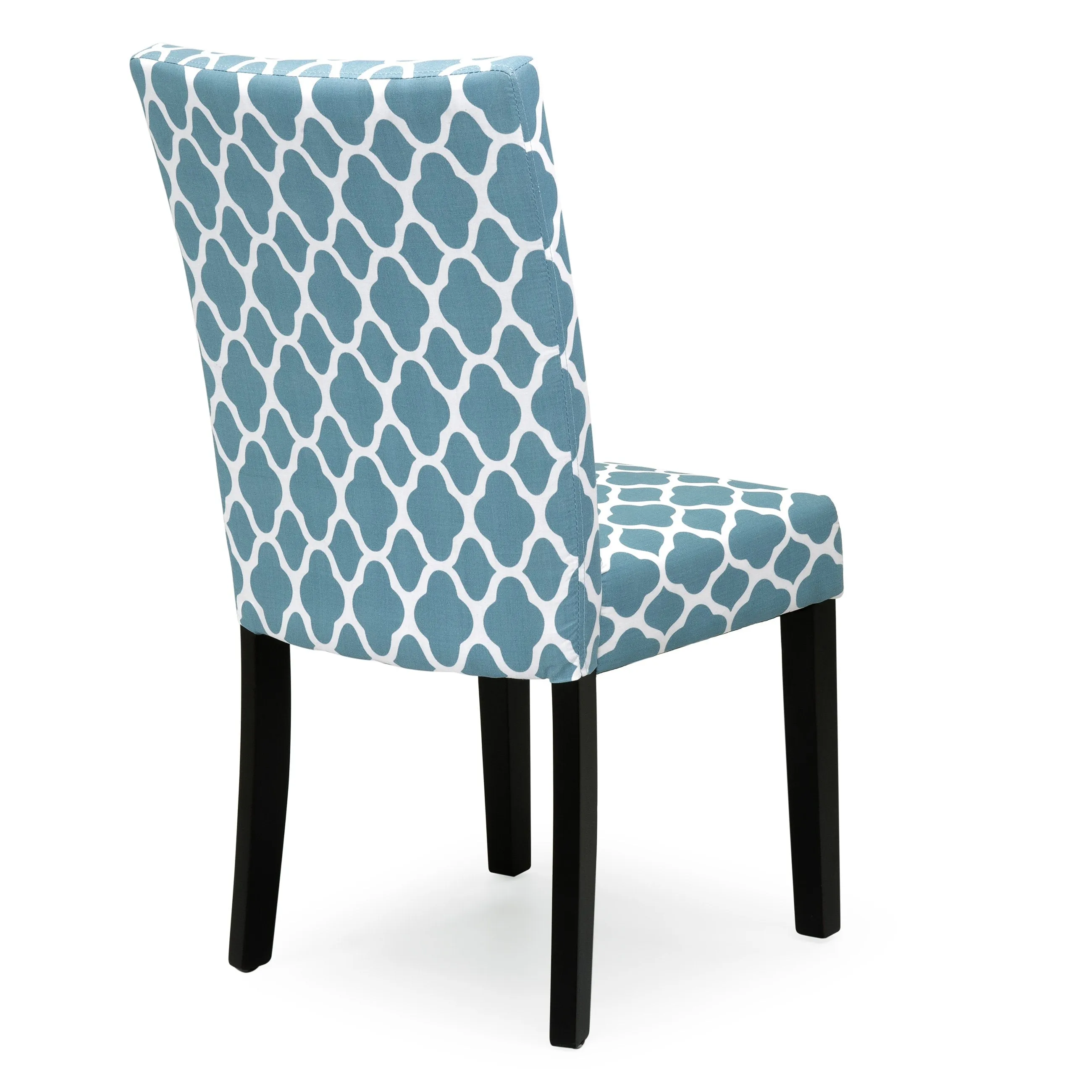 Set of 2 Mid-Century Modern Fabric Parson Dining Chairs - Blue