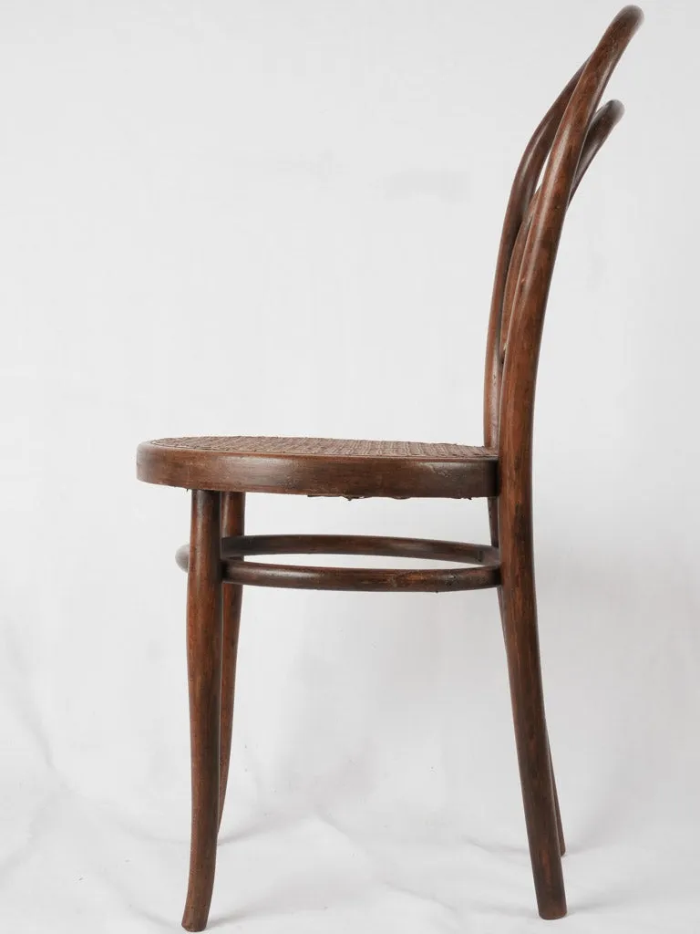 Set of antique French six bentwood bistro chairs