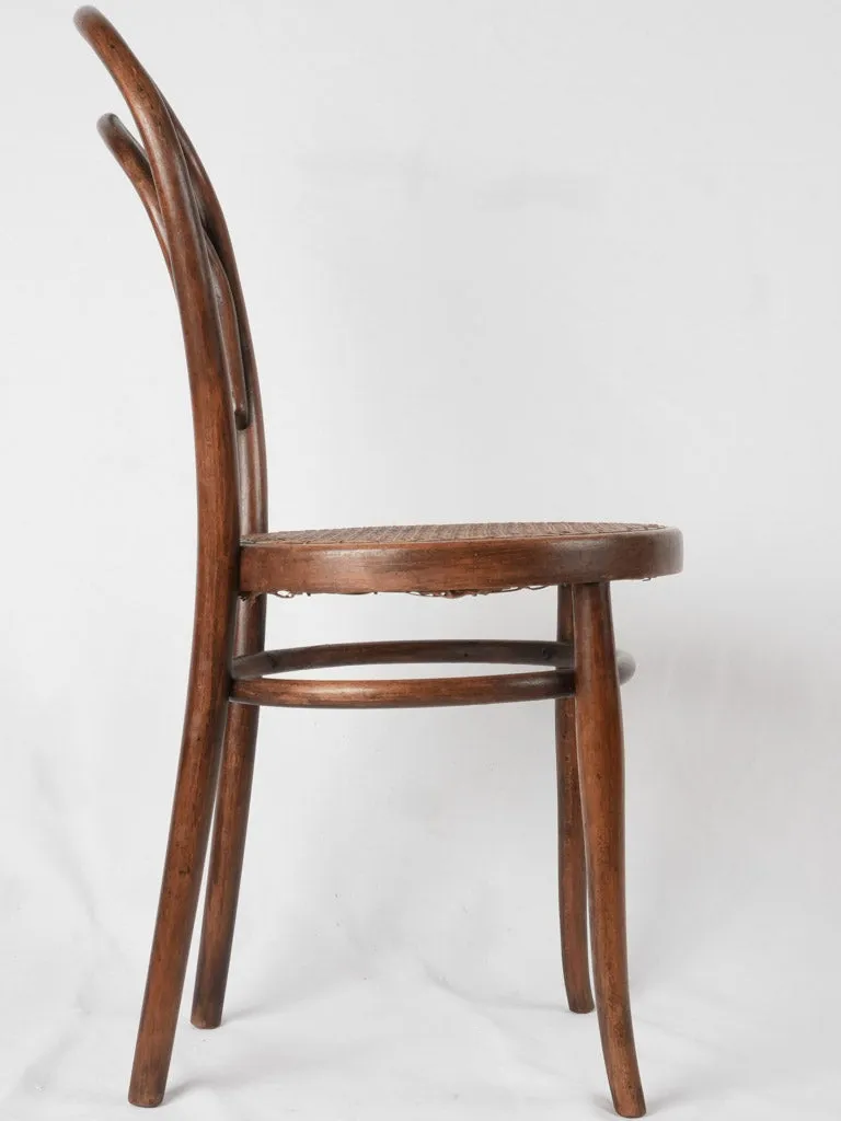 Set of antique French six bentwood bistro chairs