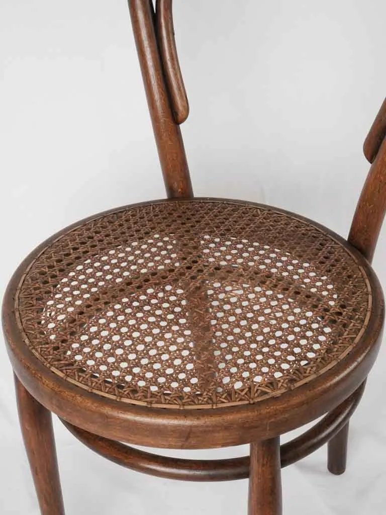 Set of antique French six bentwood bistro chairs