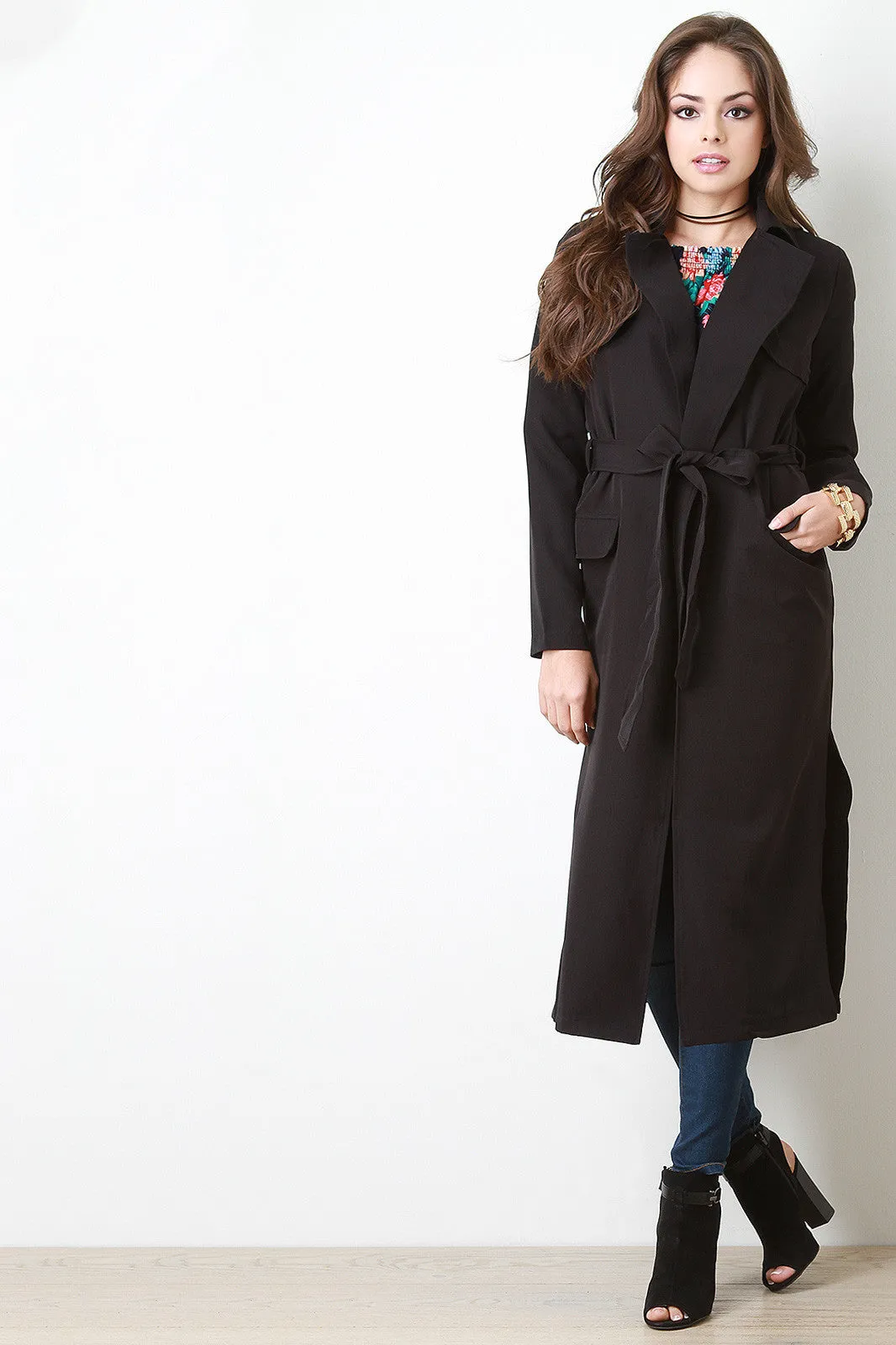 Side Vent Trench Coat Jacket