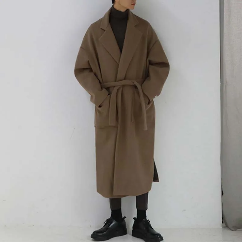 Simple Solid Color Mid Length Trench Coat