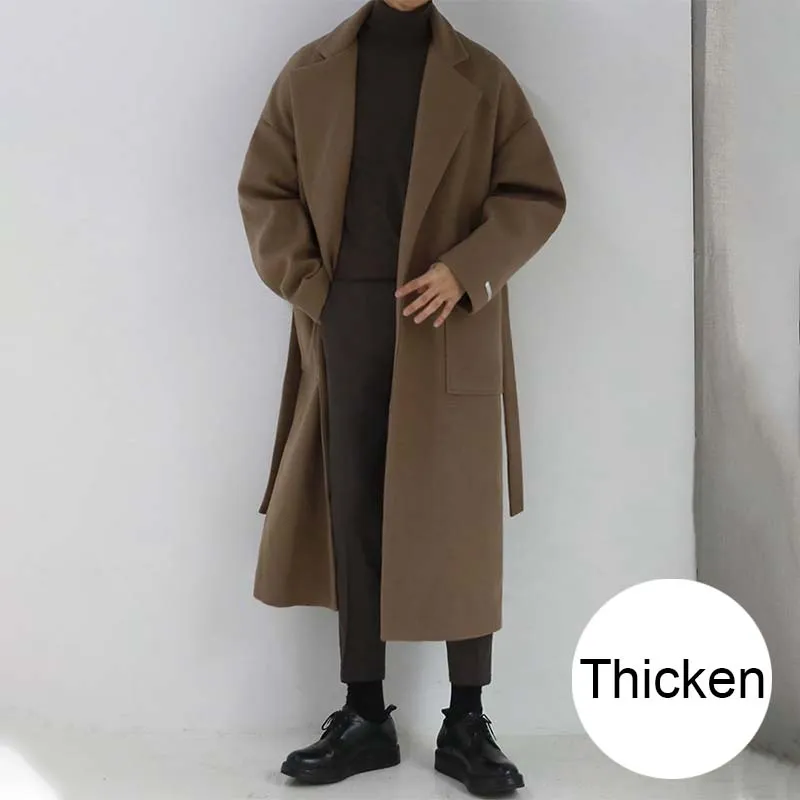 Simple Solid Color Mid Length Trench Coat