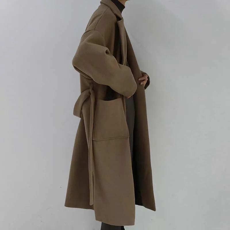 Simple Solid Color Mid Length Trench Coat