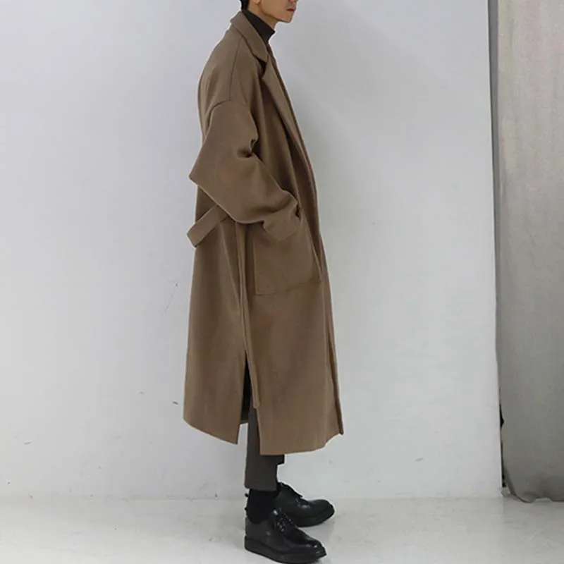 Simple Solid Color Mid Length Trench Coat