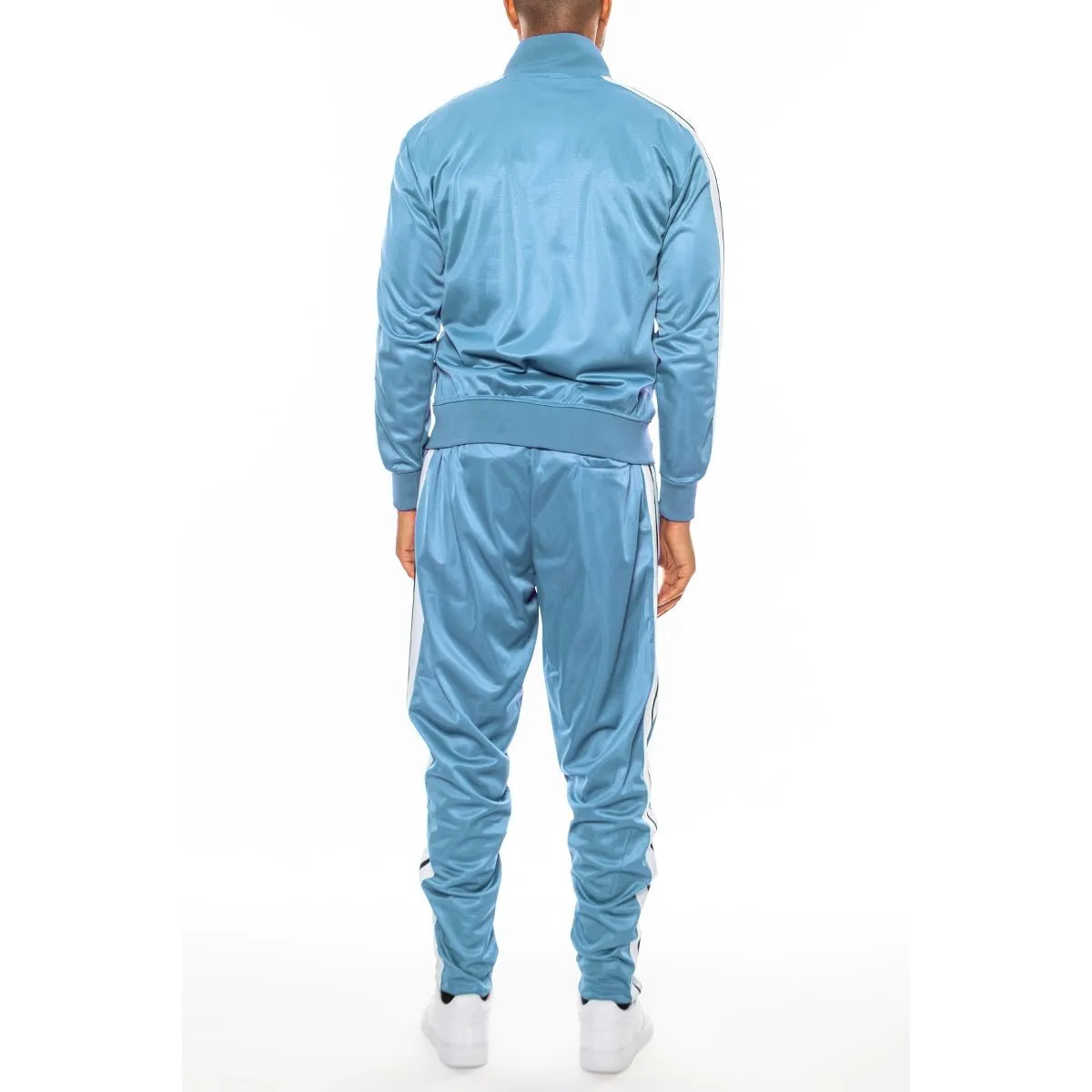 Sky Blue Striped Tape Track Suit