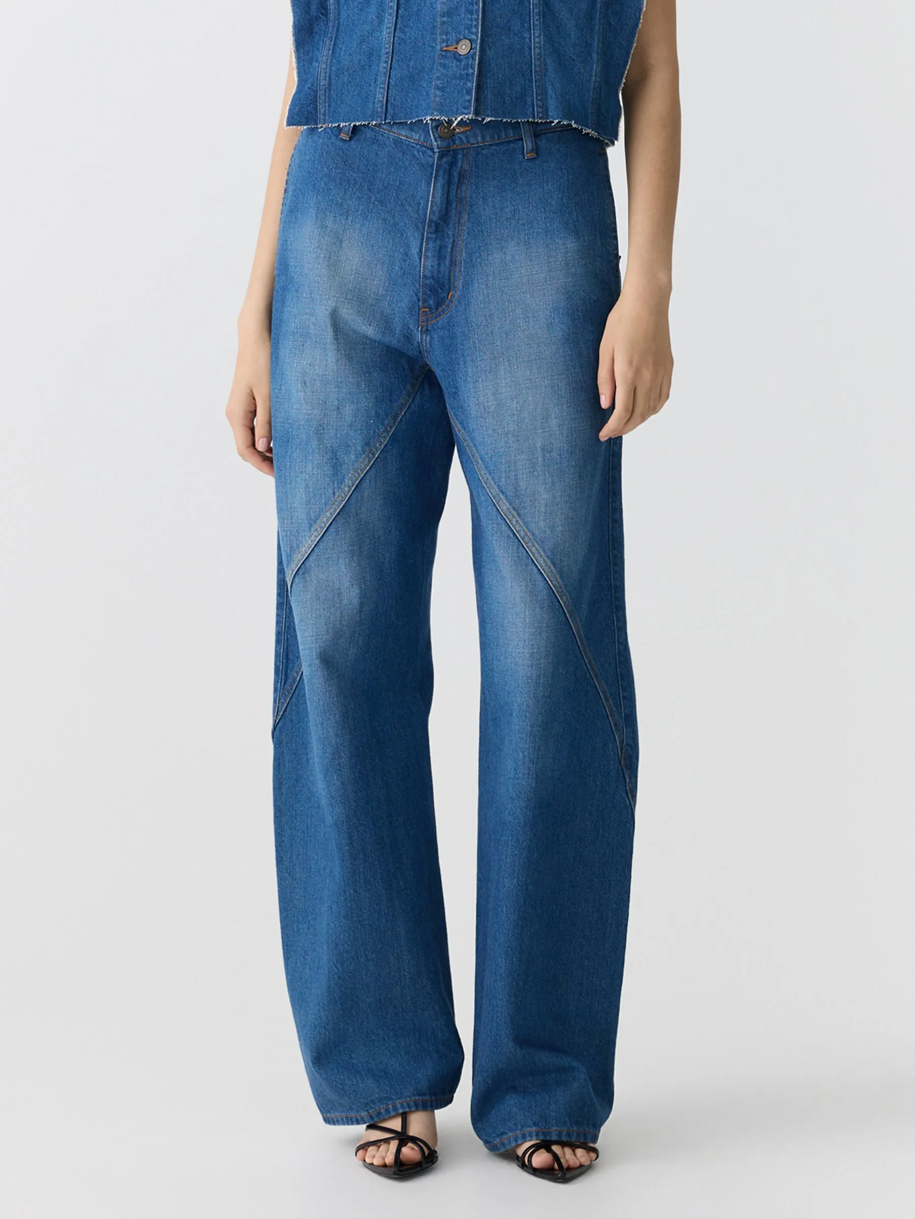 slouch panel jean