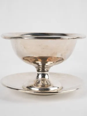 Small 19th-century silver-plated candy bowl w/ plate 4¼"