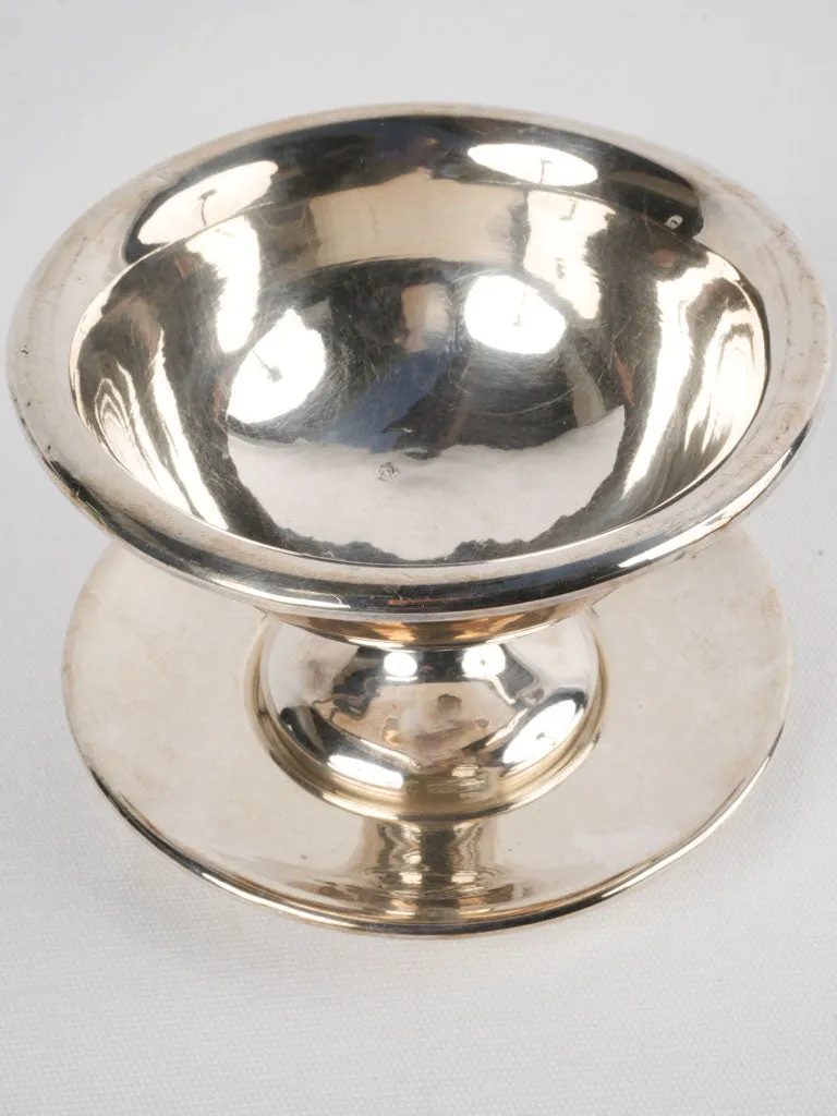 Small 19th-century silver-plated candy bowl w/ plate 4¼"