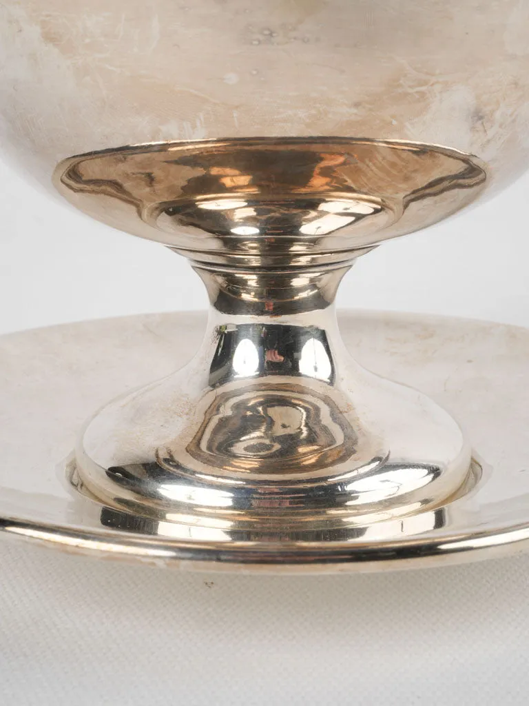 Small 19th-century silver-plated candy bowl w/ plate 4¼"