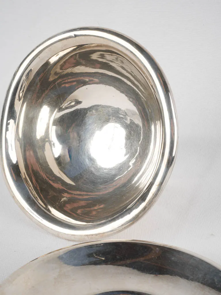 Small 19th-century silver-plated candy bowl w/ plate 4¼"