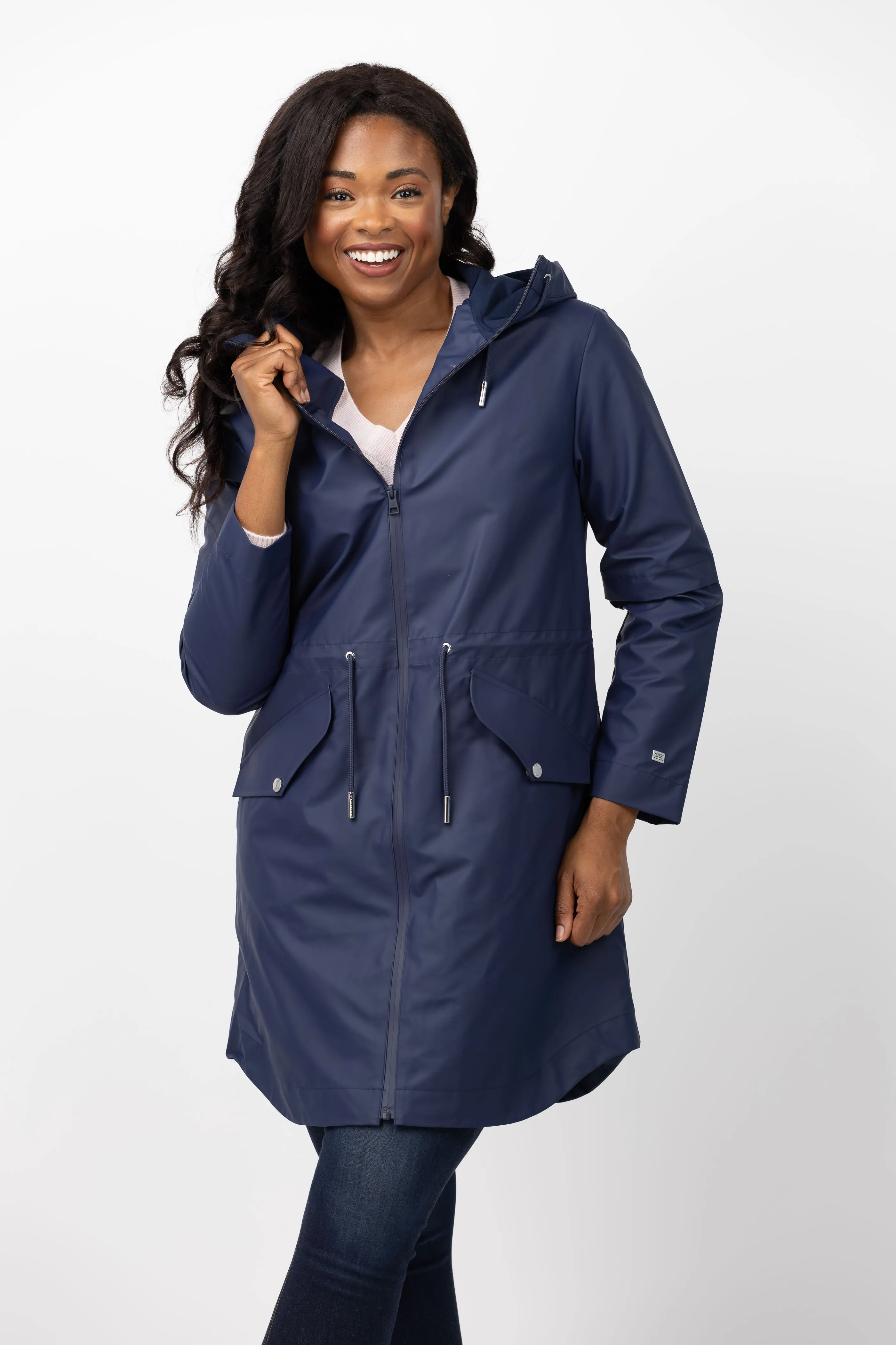 Soia & Kyo Sophie Waterproof Raincoat in Lapis