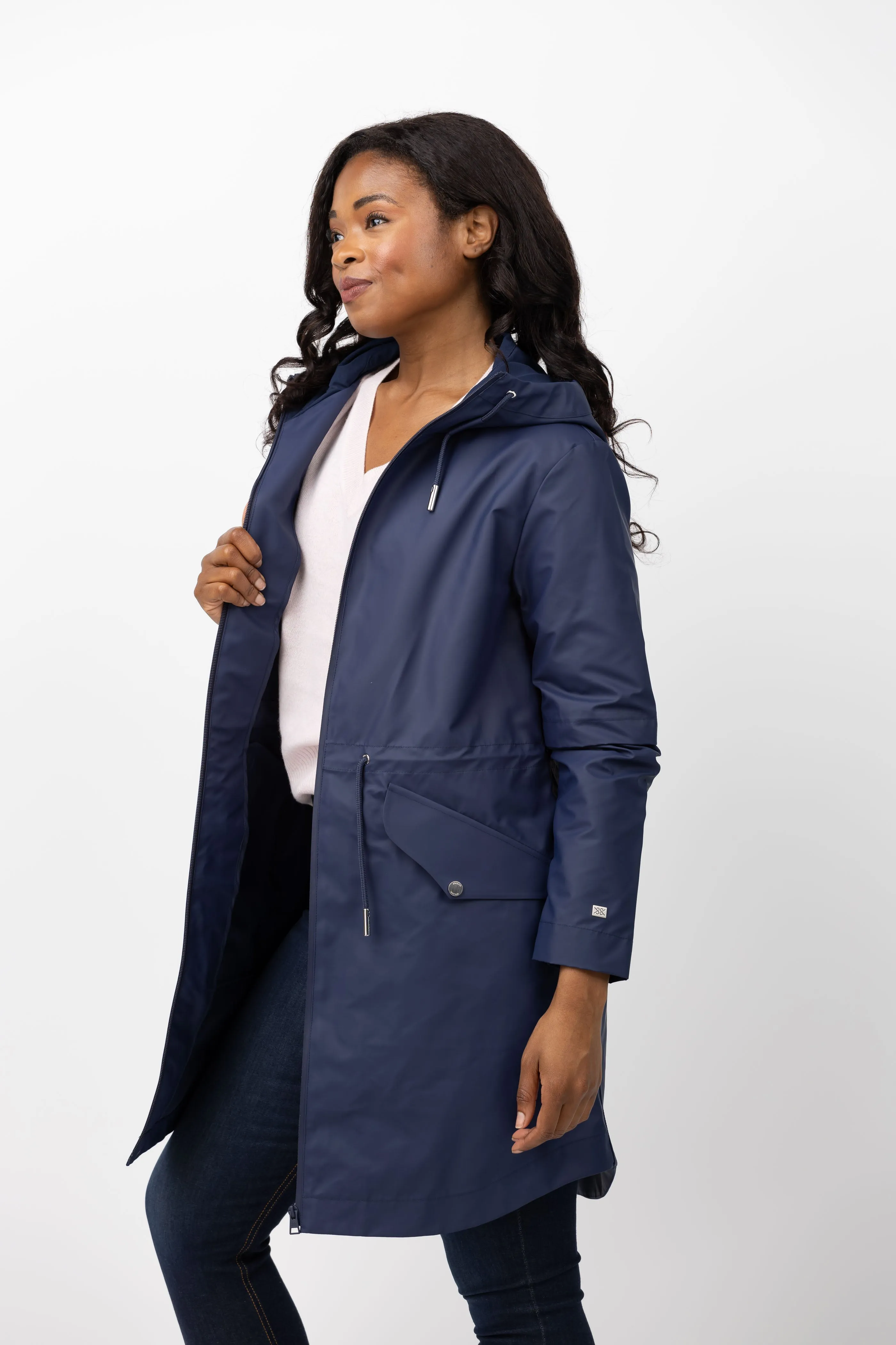 Soia & Kyo Sophie Waterproof Raincoat in Lapis