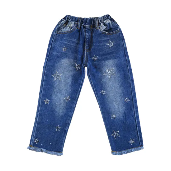 Star Rhinestone Distress Jeans