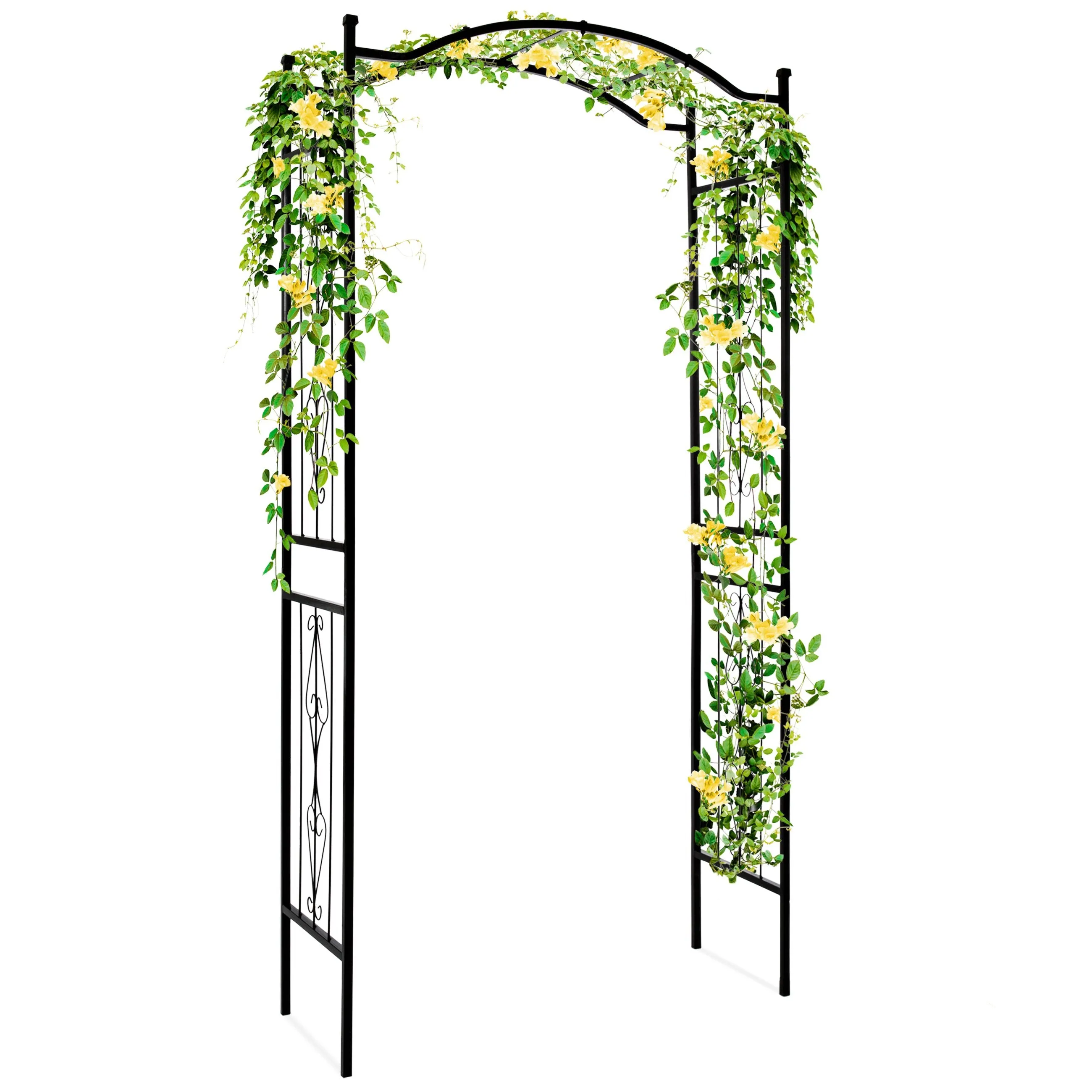 Steel Garden Arch Arbor Trellis for Climbing Plants, 92in Height