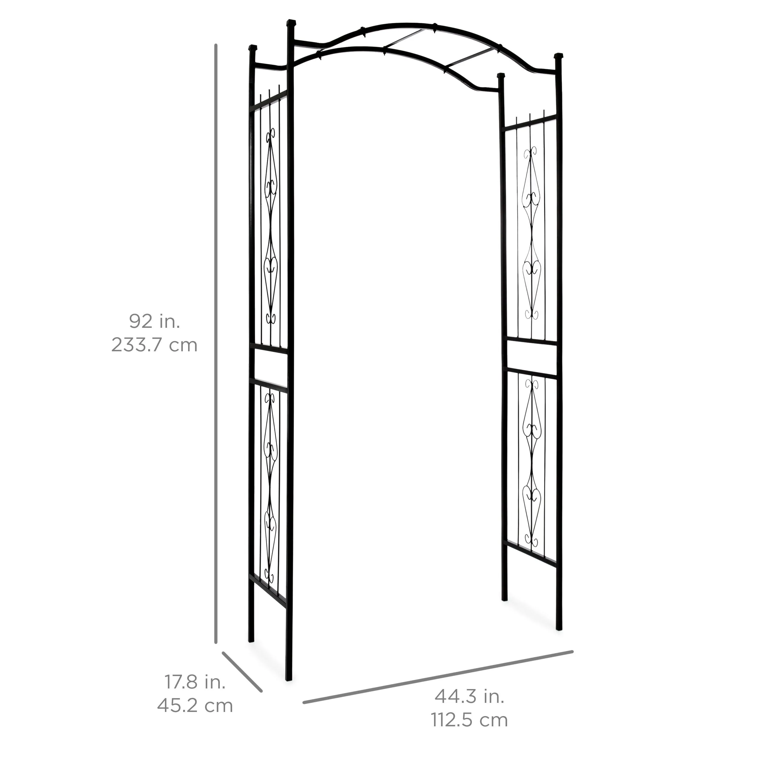 Steel Garden Arch Arbor Trellis for Climbing Plants, 92in Height