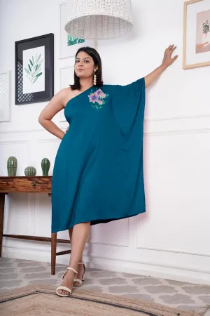 Teal Rayon OneShoulder Dress - Tealicious